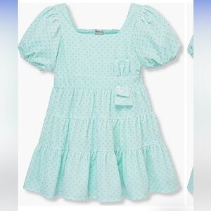 HABITUAL KIDS Kids' Square Neck Tiered Velour with silver glitter dots Dress